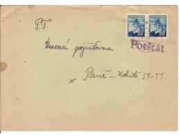 POTŠTÁT / PŘEROV /PROVIZORNÍ RAZÍTKO/r1945/*fa54