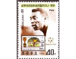 Severní Korea 1989 Fotbalista Pele, výstava Brasiliana, Mich