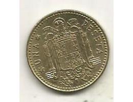 Spain 1 peseta, 1975, 80 inside the star (A19)