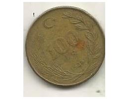 Turkey 100 lira, 1989 (A19)