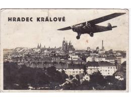 HRADEC KRÁLOVÉ+ LETADLO KOLÁŽ =rok1930?*BE9665