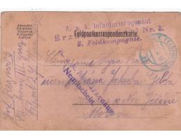 RARITA=FELDPOST MODRÉ=DO NOVÝ JIČÍN+CENZURA=rok1915*c10522