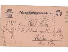 FELDPOST  DO CHOLMU=Z PŘEROVA =rok1916*c10530