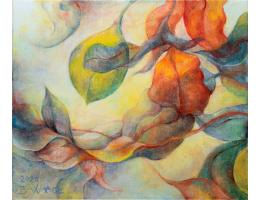 Bohunka Waageová: Zářivé listy - Olej na plátnu