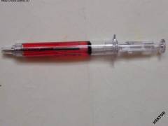 Propisovací tužka průhledná ve tvaru injekční stříkačky *249