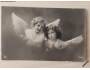 Děvčata - andělíčci - čb foto pohlednice 1913