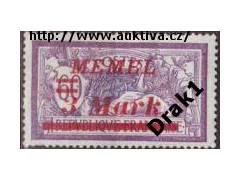 Memel  Klajpeda 1922 Alegorie, přetisk na francouzské známce