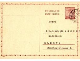 Protektorát 1941 Lipová ratolest CDV11 prošlá poštou