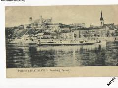 Bratislava Poszony loď r.1920,prošlá,S/363