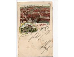 Litografie Nürnberg,Norinberg r.1899 ,prošlá,T/701
