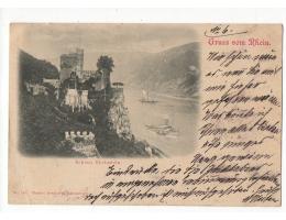 Rhein,Rheinstein s loděmi r.1899 ,prošlá,T/704