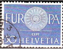 Švýcarsko 1960 Europa CEPT, Michel č.721 raz. kratší zub sle