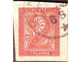 Itálie 1865 Číslice, Michel č.24 raz. na výstřižku