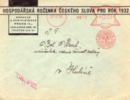 OBÁLKA HOSPODÁŘŠKÁ ROČENKA ČESKÉHO SLOVA PRAHA HULÍN 1931