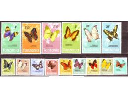 Tanzánie 1973 Motýli, Michel č.35-49 **