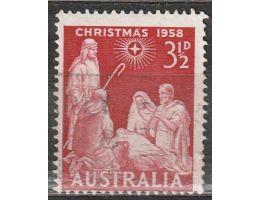 Austrálie 1958 Vánoce, narození Krista, Michel č.286 raz.