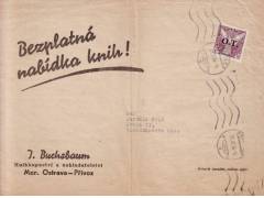 Obchodní tiskopis z Mor. Ostravy do Prahy 1936, frankatura