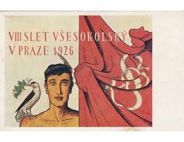 SOKOL=  VIII.SLET =PRAHA =mal.BOUDA /rok1926?*kc6473