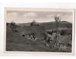 Beskydy okolí chaty  KČT vylámané raz r.1946 prošlá,U7/110