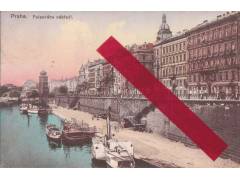 PRAHA - Palackého nábřeží - lodě - parník - 1917