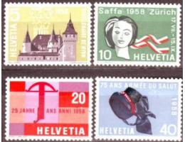 Švýcarsko 1958 Různá výročí a události, Michel, č.653-6 **