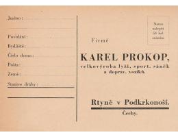 REKLAMA PROKOP =RTYNĚ V PODKRKONOŠÍ /rok1929*c4847