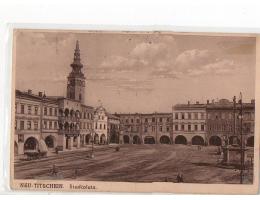 Nový Jičín náměstí raz výstava známek r.1927 prošlá,U8/165