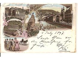 KARLSBAD =KARLOVY VARY / LITOGRAFIE+KOLÁŽ /r.1897?*a==732