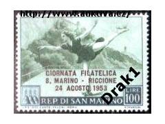 San Marino 1953 Bruslení na kolečkových bruslích, přetisk, M