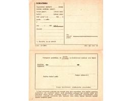 Poštovní formulář Doručenka tuzemsko 11-061 (IV-1966) MTZ 40