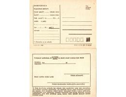 Poštovní formulář Doručenka tuzemsko 11-061 (IV-1986) MTZ O 