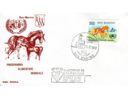 San Marino 1983 Program světové výživy, kůň s hříbětem, Mich