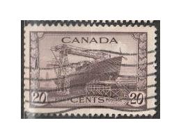 Kanada 1942 Korveta v přístavu, Michel č.227A raz. Vada slev
