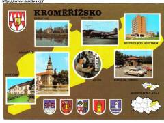 Kroměříž  a okolí mapa znaky ***4863