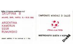 MS v kopané Italia 1990 Skupina B známkový sešitek červená