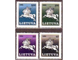 Litva 1991 Rytíř na koni, litevský znak, Michel č.491-4 **