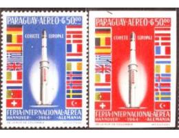 Paraguay 1964 Raketa Europa 1, vlajky, Michel č.1319+1326 *