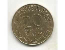 Francie 20 centimes 1994 včela (3) 3.66