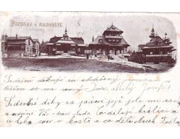 BESKYDY RADHOŠŤ ÚTULNY r.1900 DA - RAZÍTKO POŠTOVNY °786S