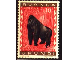 Ruanda Urundi, Belgická kolonie, 1959 Gorila, Michel č.161A 