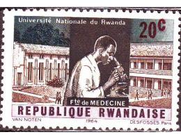 Rwanda 1965 Student u mikroskopu, Michel č.90 raz.