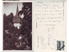 Hronov Věž kostela 1939 pohlednice prošlá poštou