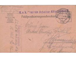 FELDPOST=do HEŘMANICE MICHALKOVICE=rok1916*c2754