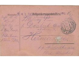 FELDPOST=do HEŘMANICE/ MICHALKOVICE/rok1918*c2814