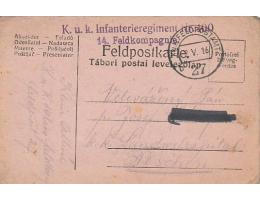 FELDPOST=Z BOJIŠTĚ do TESCHEN = TĚŠÍN  /rok1916*c2827