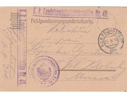 FELDPOST=z BOJIŠTĚ do VALAŠSKÉ KLOBOUKY /rok1917*c2850