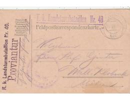 FELDPOST=z BOJIŠTĚ do VALAŠSKÉ KLOBOUKY /rok1917*c2855