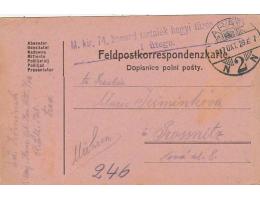 FELDPOST=z BOJIŠTĚ do PROSTĚJOVA /rok1917*c2864