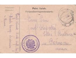 FELDPOST=z BOJIŠTĚ do V.BYSTŘICE / ROŽNOV /rok1915?*c2875