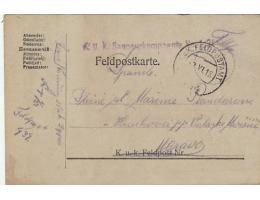 FELDPOST=z BOJIŠTĚ do HRACHOVEC /VAL.MEZIŘÍČÍ/rok1918*c2881